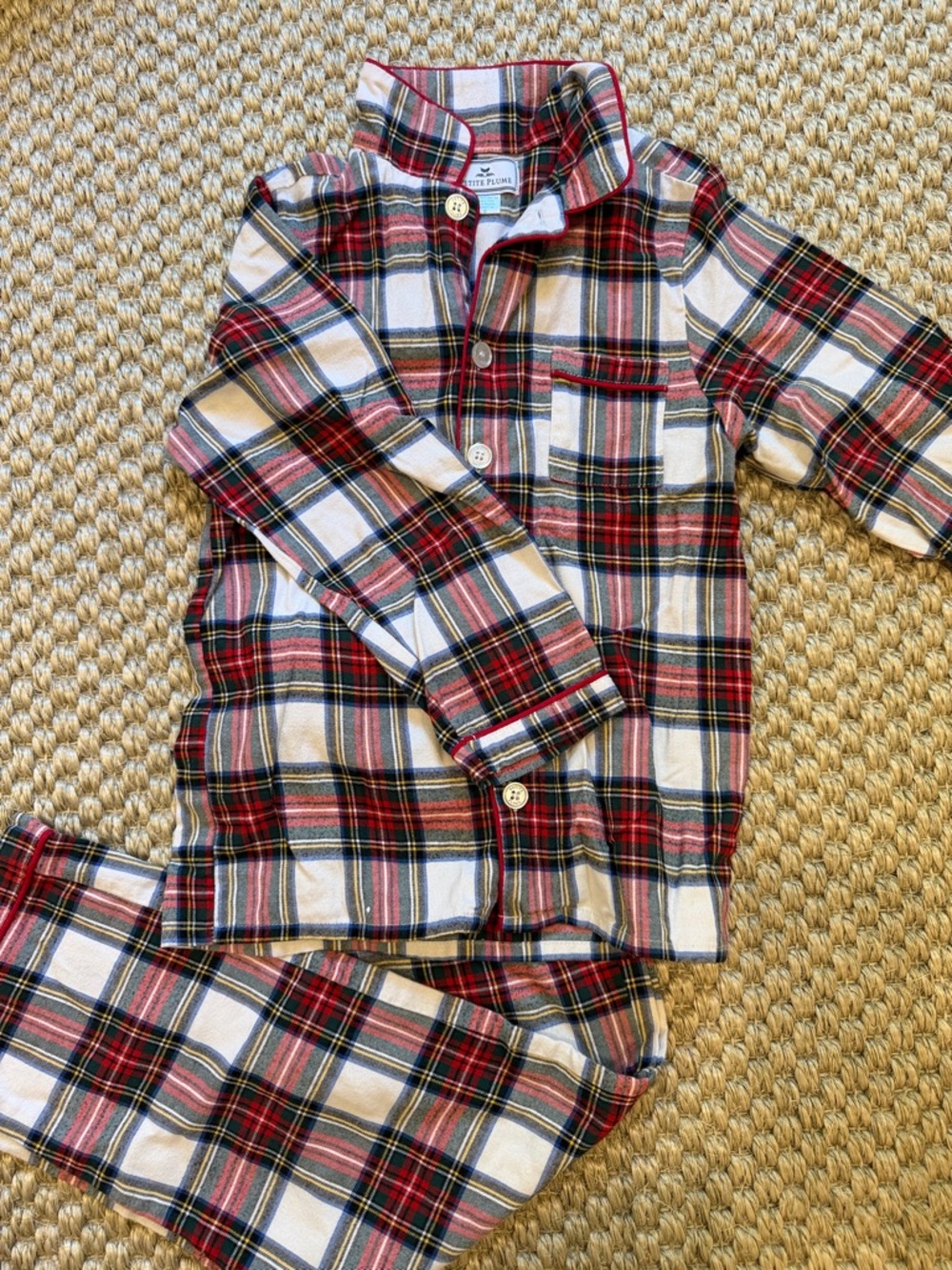 Petit Plume plaid Pajama Set
